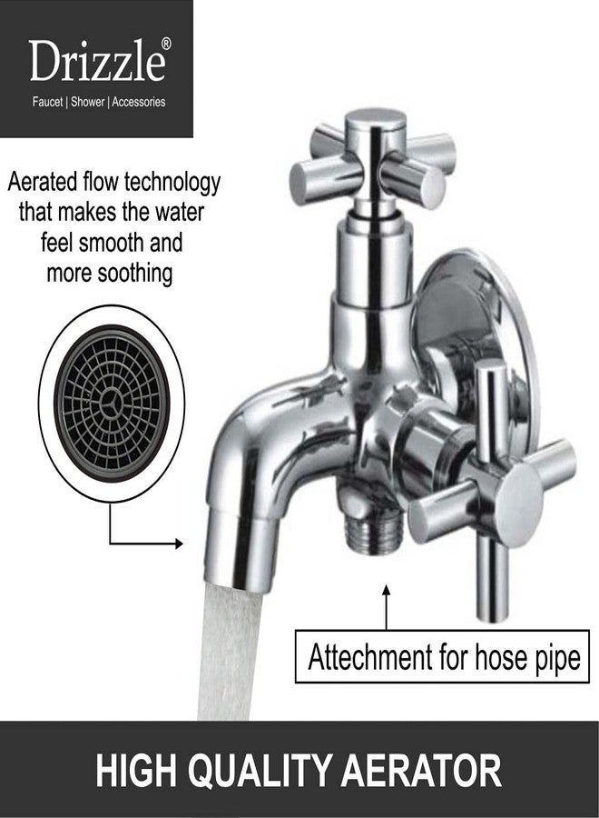 دريزل صنبور DRIZZLE Brass Corsa 2 في 1 ثنائي الاتجاه / حنفيات الحمام / حنفية ربع دورة / حنفية تدفق الرغوة (لون فضي، تشطيب كروم) - Image 3